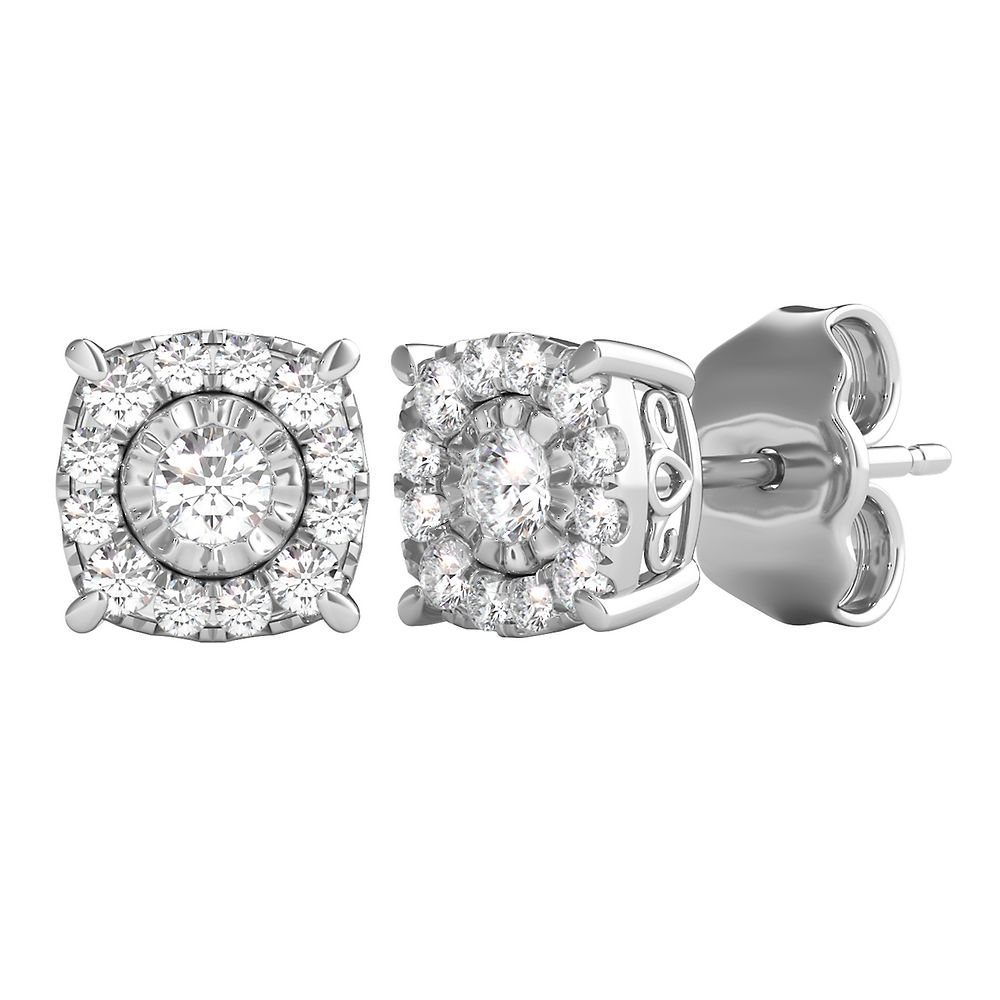 Diamond Illusion Halo Stud Earrings | Helzberg Diamonds