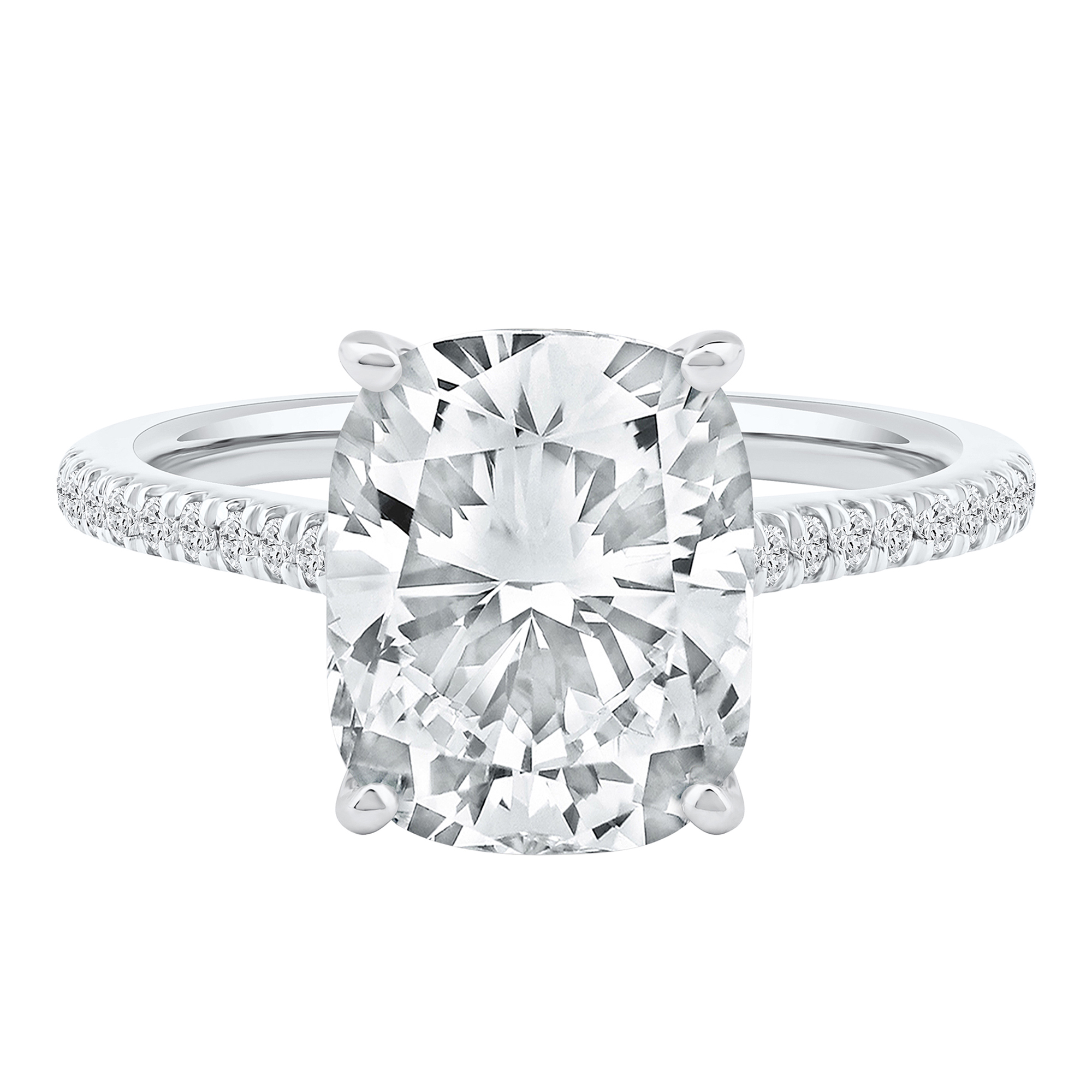 Helzberg Lab Grown Diamonds CushionCut Engagement Ring