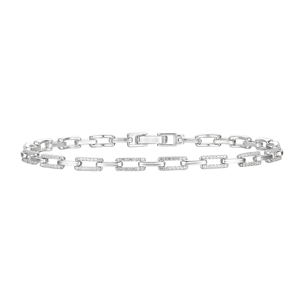 Diamond Rectangular Link Bracelet, Sterling Silver (1/2 ct.)