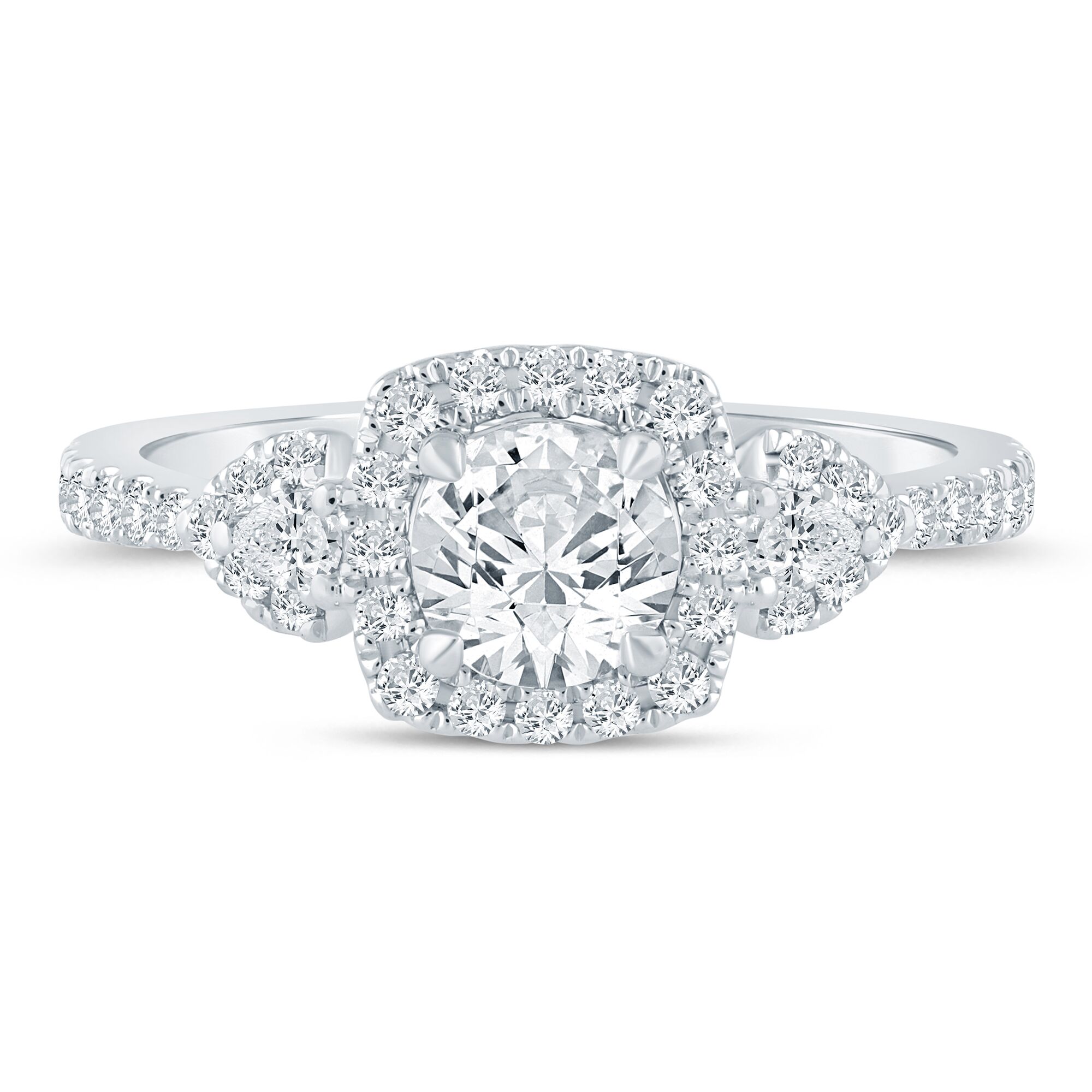 Helzberg Lab Grown Diamonds Round Engagement Ring in 14K Gold (1 ct. tw.)