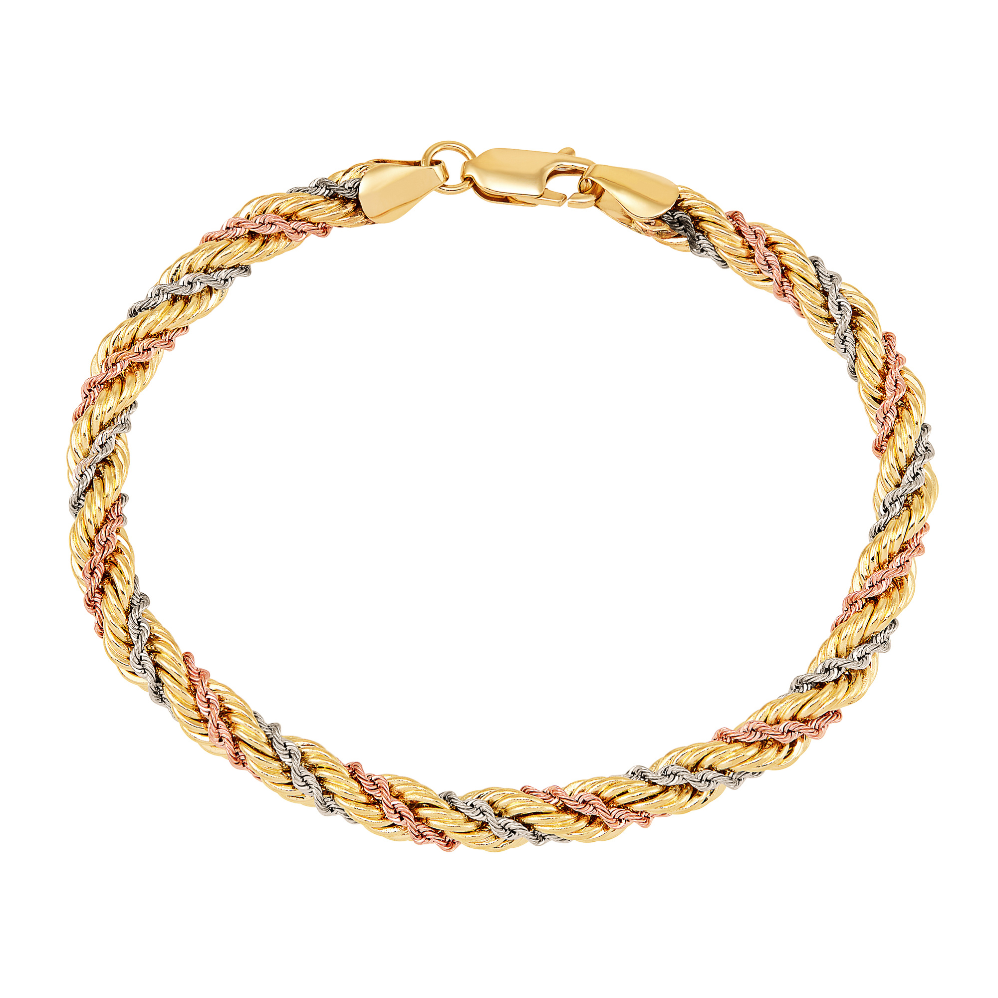 TriTone Twisted Rope Chain Bracelet