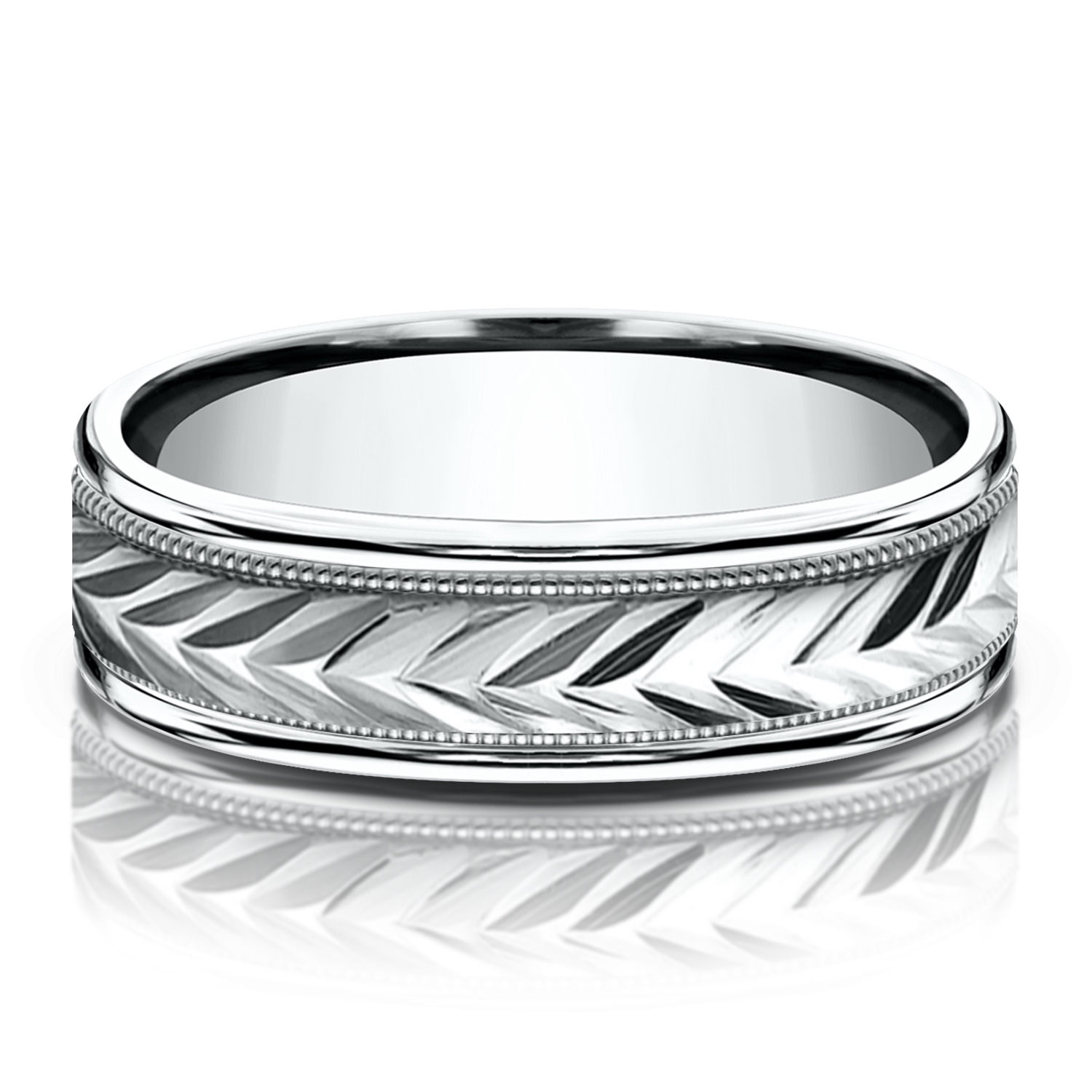 Exclusive ring titanium with shiny groove & diamond