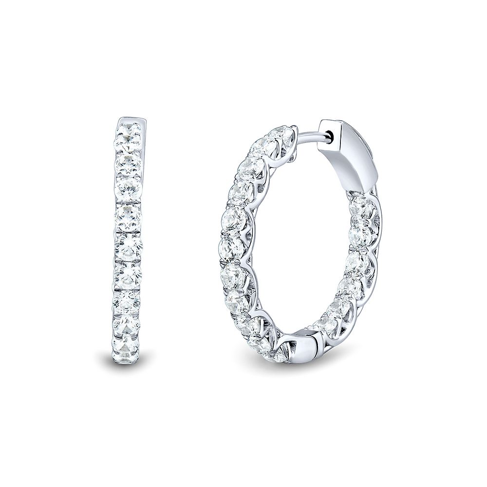 Light Heart™ 2 ct. tw. Lab Grown Diamond Hoop Earrings in 14K White