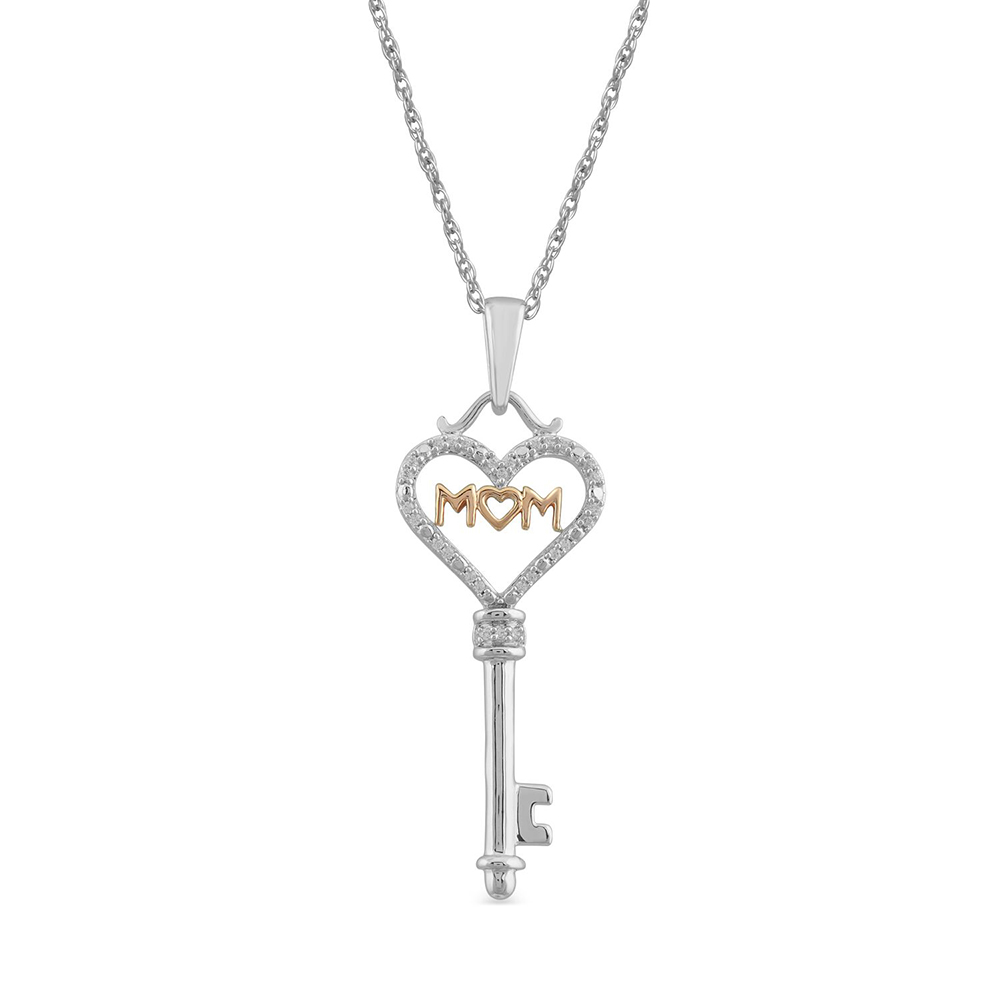 Rose Gold Mother of Pearl and Diamond Monograms Layering Necklace