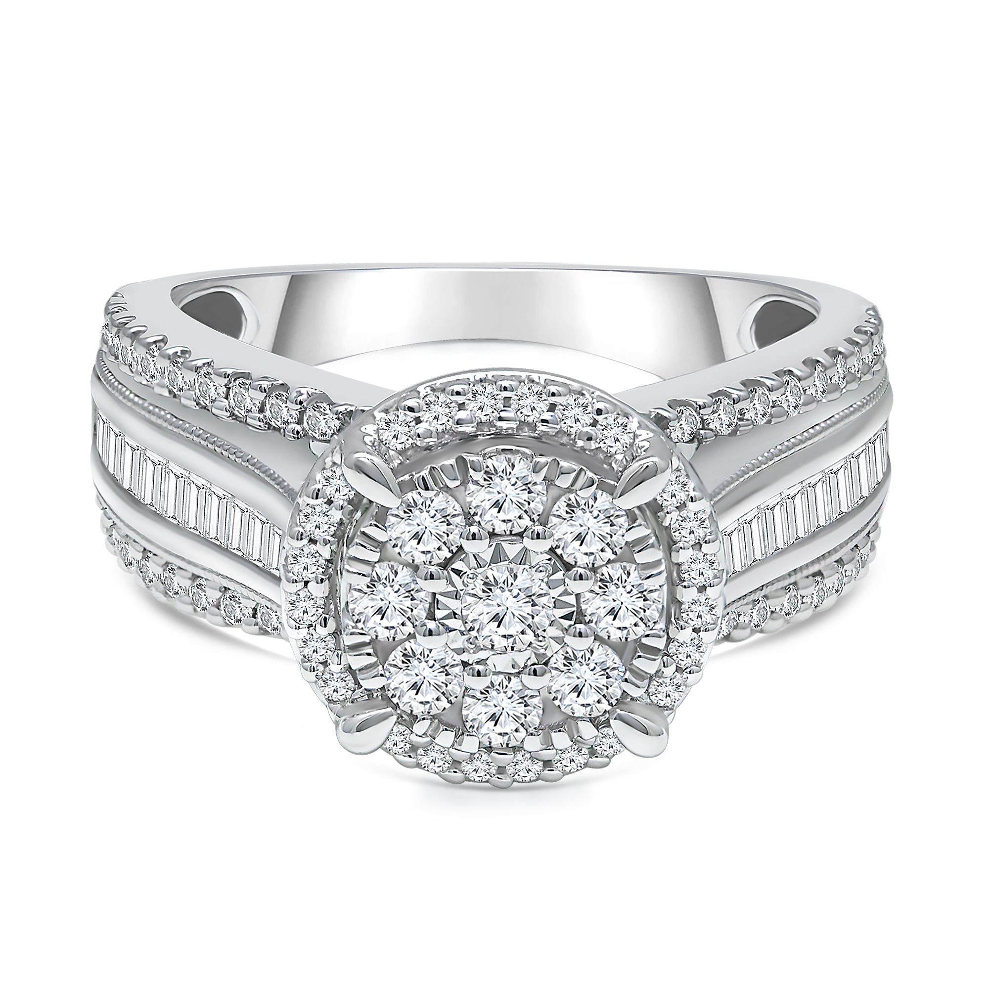 Elegant 14 White Gold 3 Carat Engagement Ring – Monica Jewelers