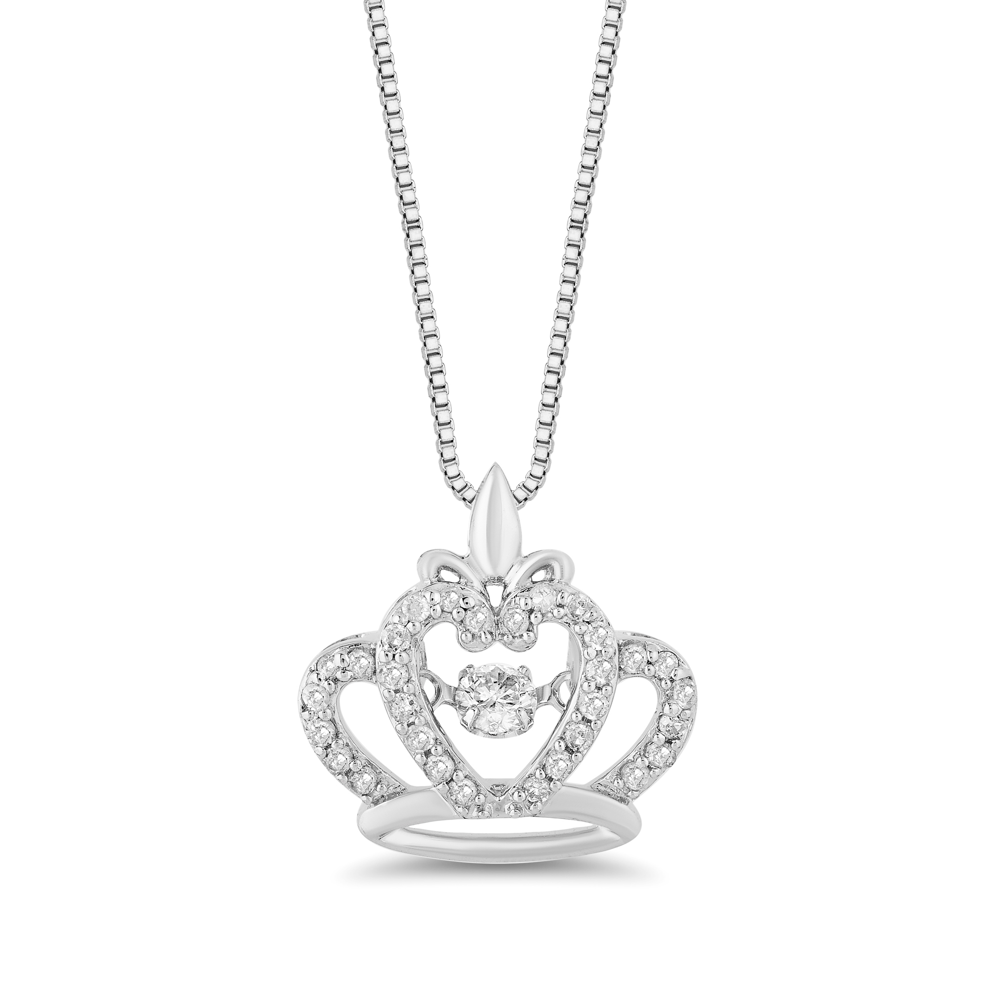 Enchanted Disney Majestic Princess Crown Pendant in Sterling Silver