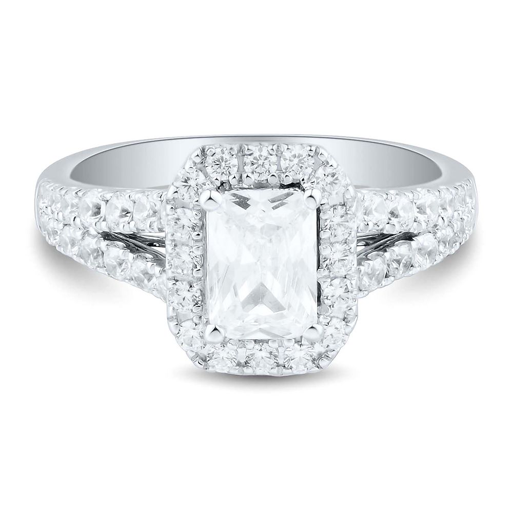 Helzberg Lab Grown Diamonds 2 ct. tw. Lab Grown Diamond Halo Engagement