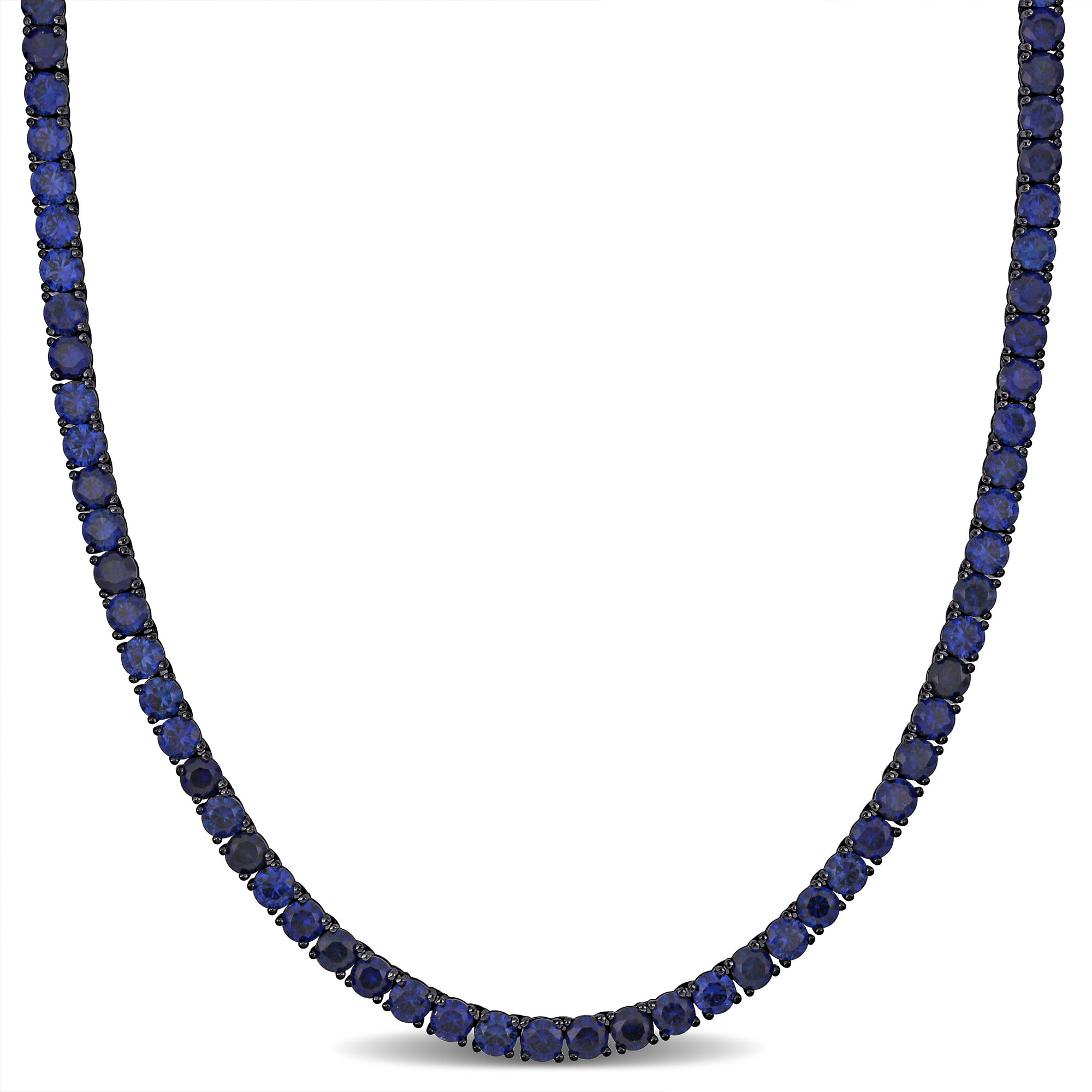Diamond & Sapphire Tennis Necklace in 14kt – OKG Jewelry