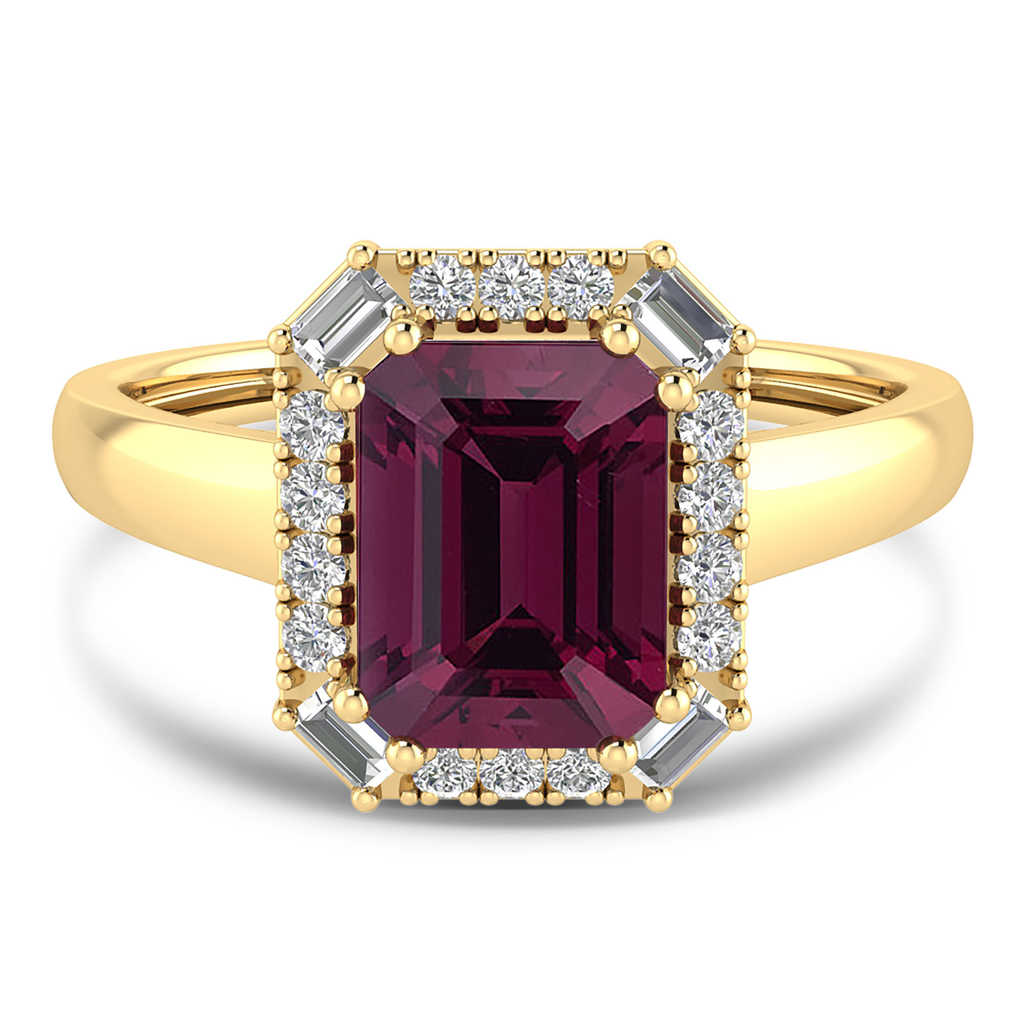 14k White Gold Oval Rhodolite Garnet And Diamond Swirl Ring | Rick's  Jewelers | California, MD
