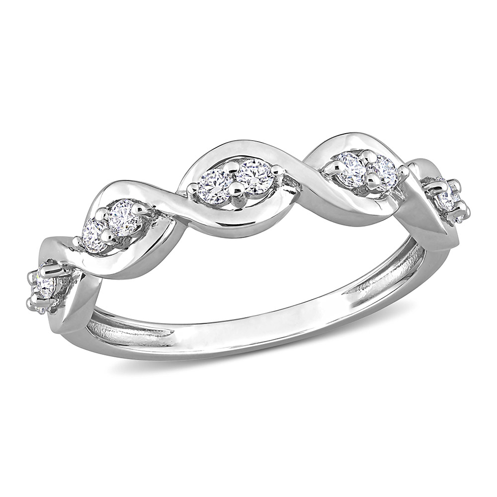 Moissanite Twist Ring in Sterling Silver (1/4 ct. tw.)