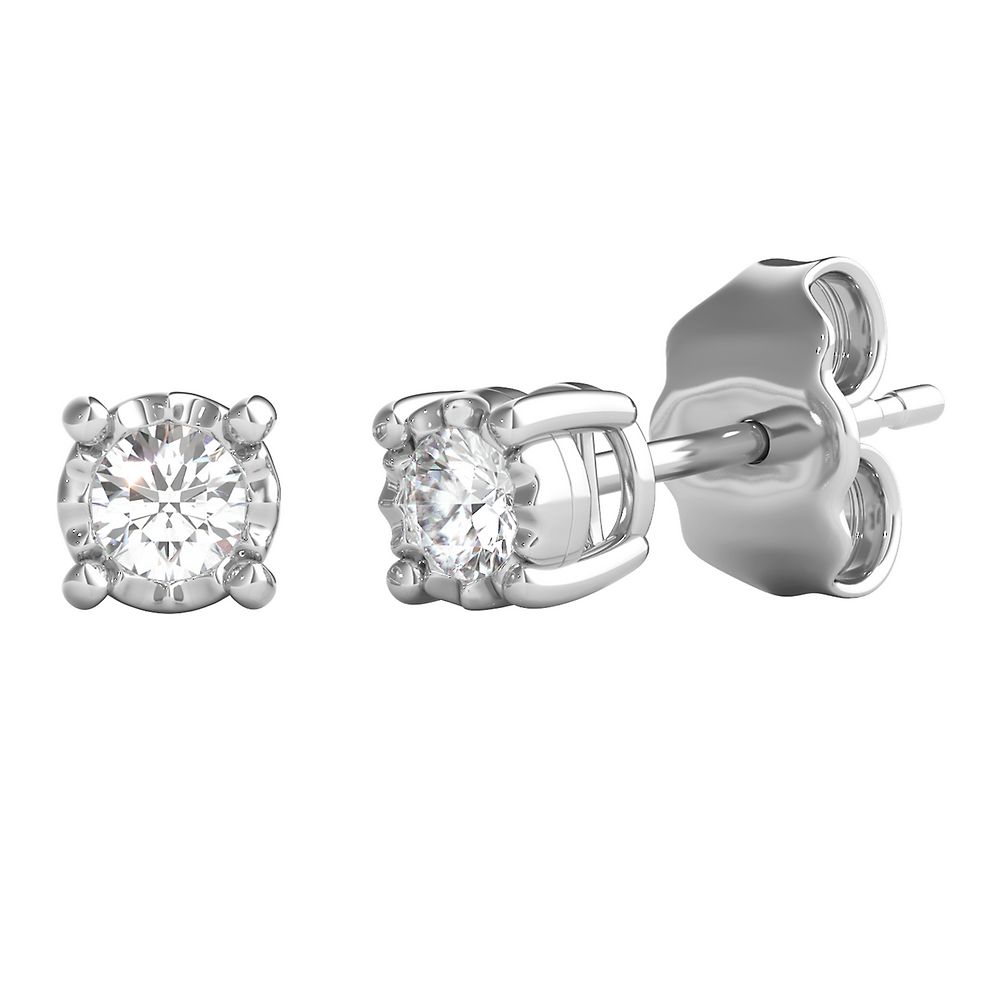 Diamond Illusion Stud Earrings in Sterling Silver | Helzberg Diamonds