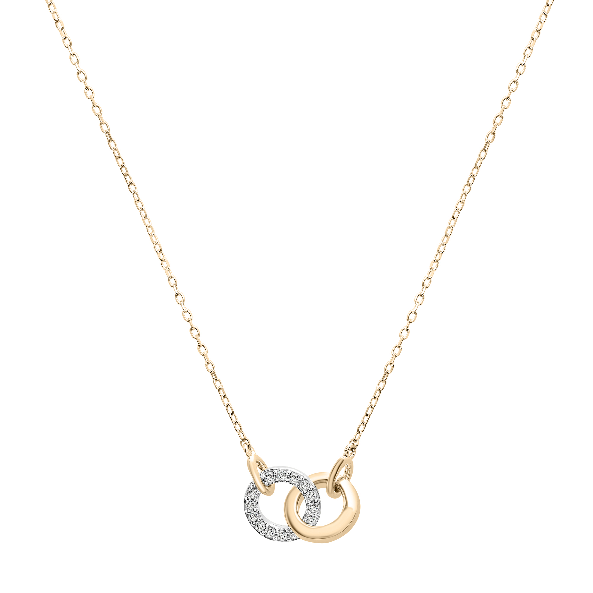 Laure by Aurate Two-Tone Diamond Linked Circle Necklace