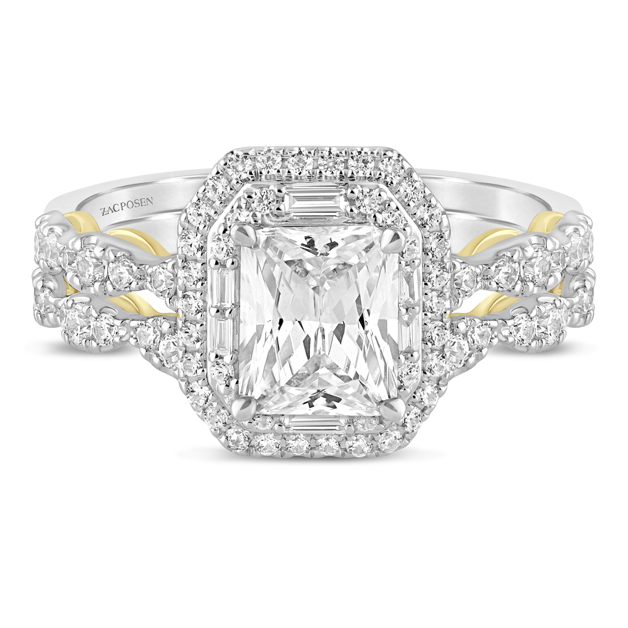 ZAC ZAC POSEN Art Deco Hexagon Halo Diamond Engagement Ring in 14k White  Gold (3/4 ct. tw.)