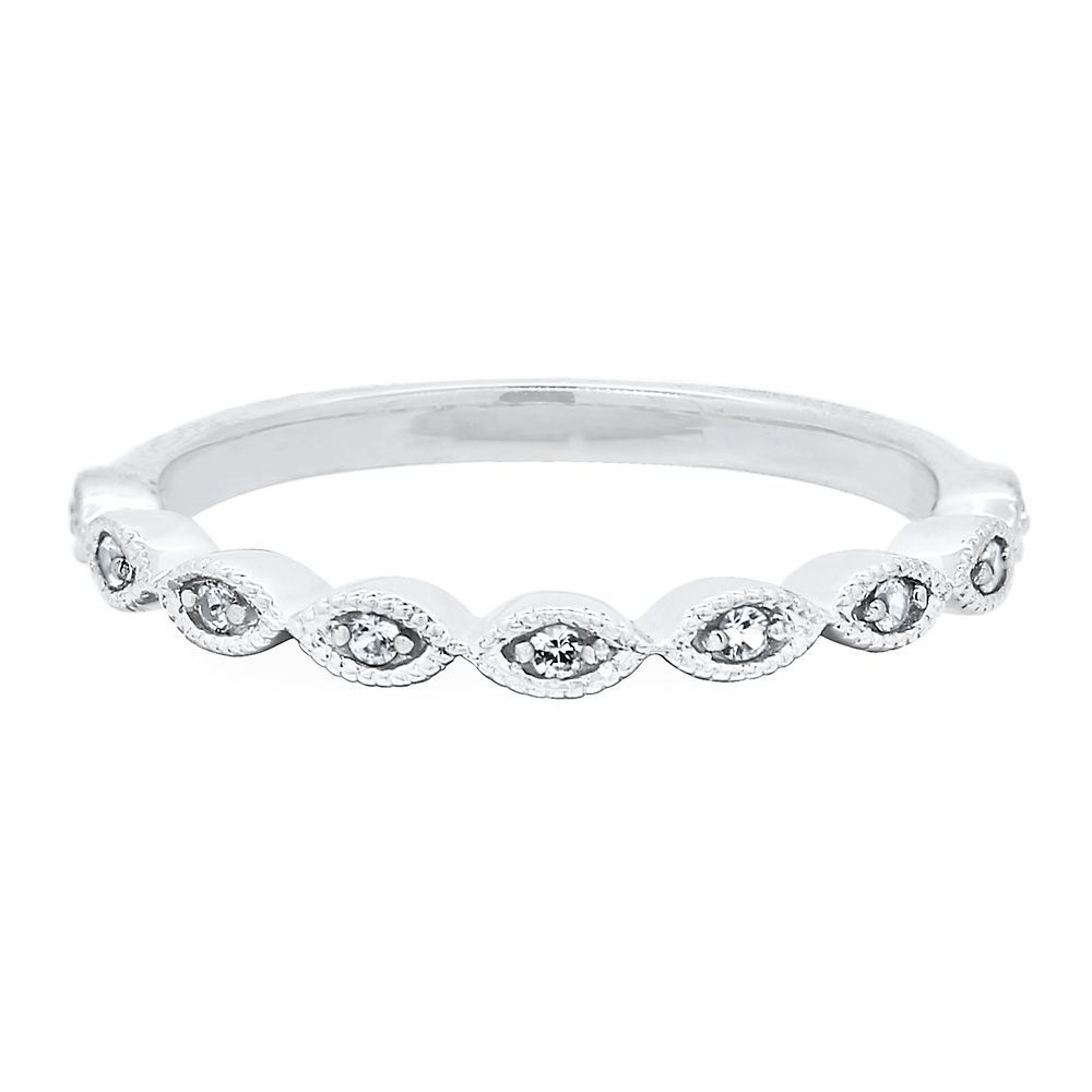Light Sapphire Cubic Ring with Twisted Ringband Silver Everyday Jewelry Simple Chic Birthday Gift
