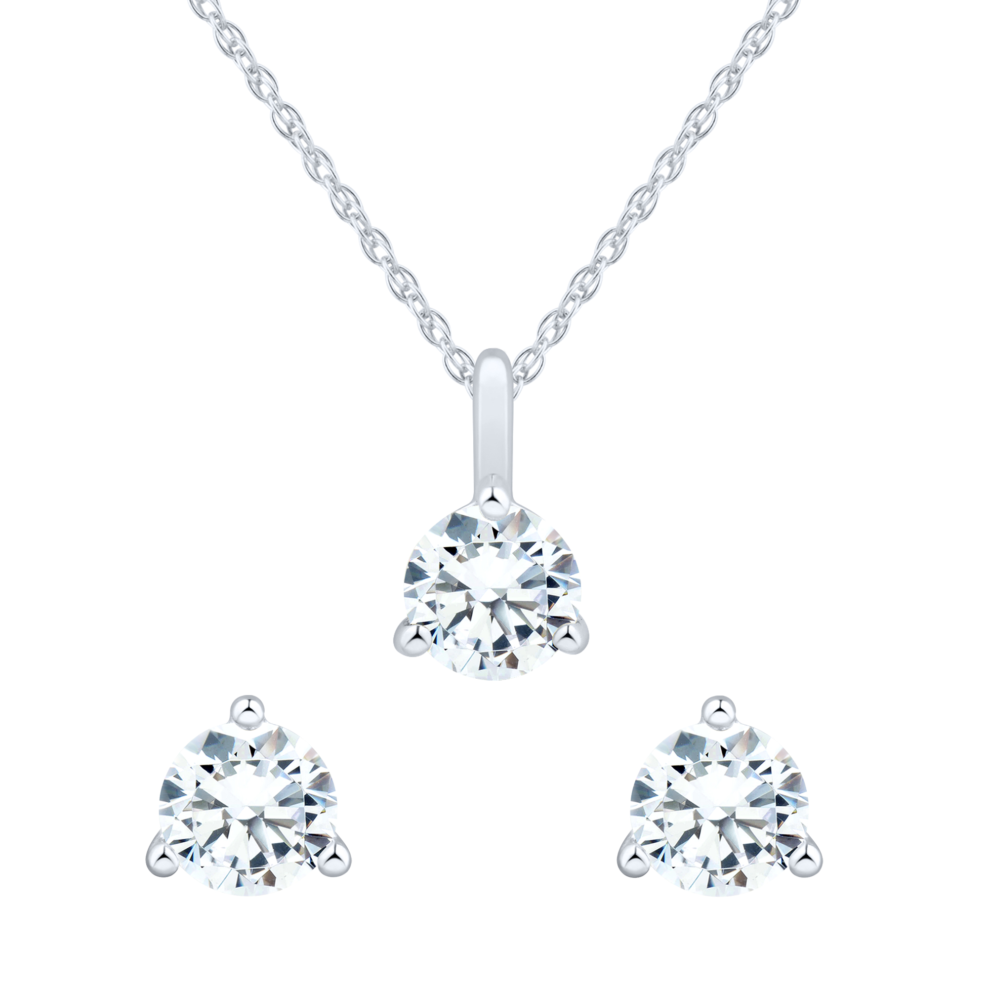 Helzberg Lab Grown Diamonds Pendant and Earring Box Set