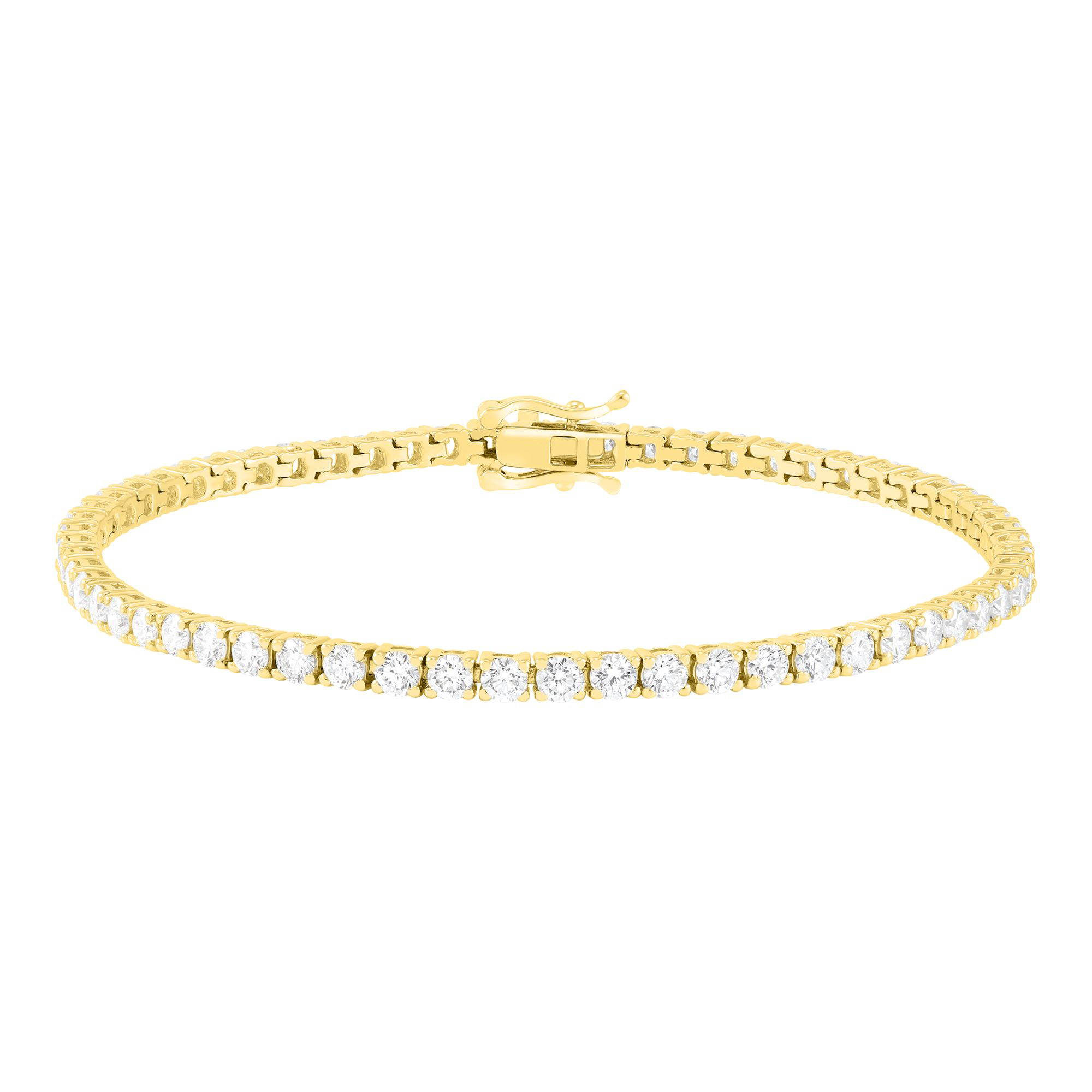 Light Heart® Lab Grown Diamond Tennis Bracelet in 14K Yellow Gold