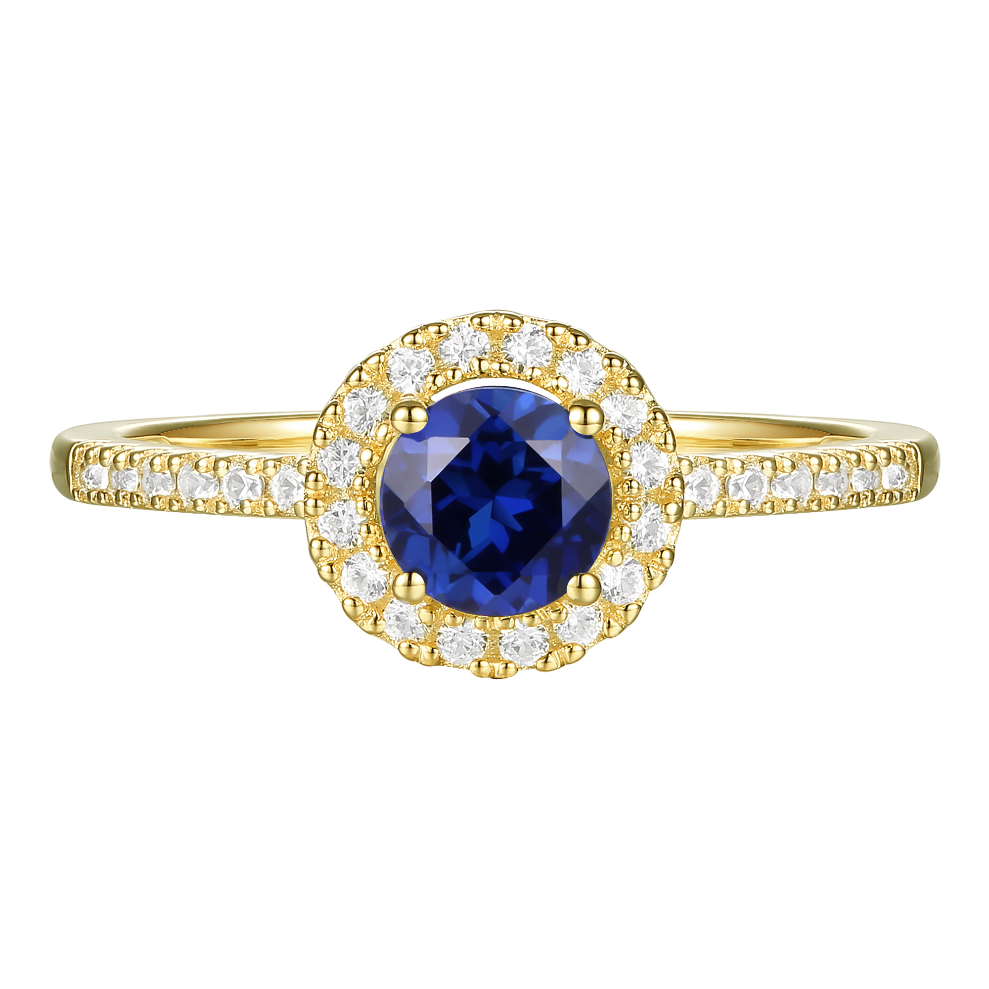 Blue Sapphire and Diamond Ring