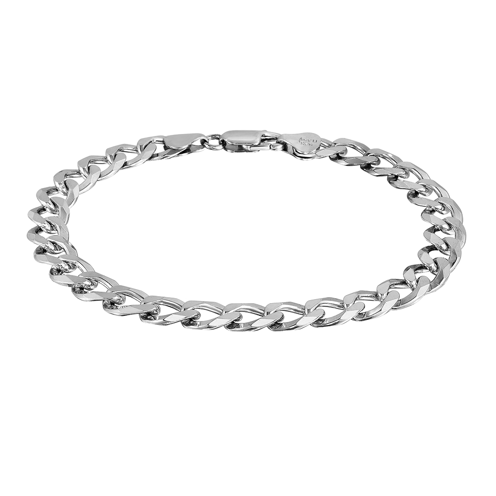 Men's Curb Bracelet in Sterling Silver Helzberg Diamonds